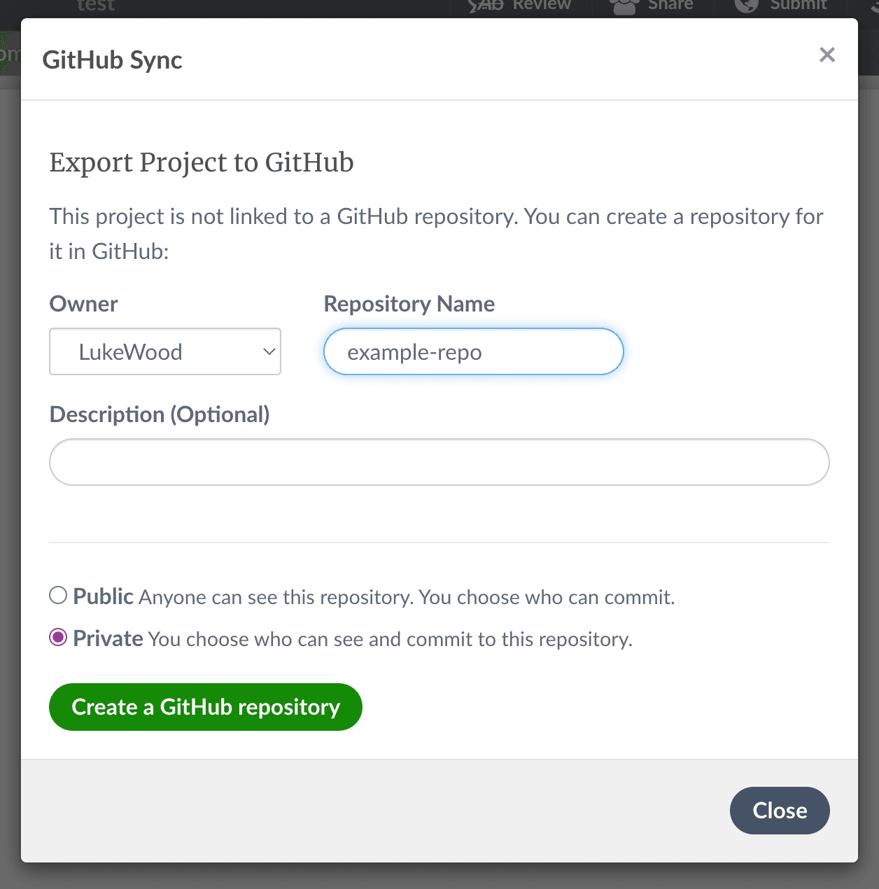 initialize an Overleaf GitHub sync project